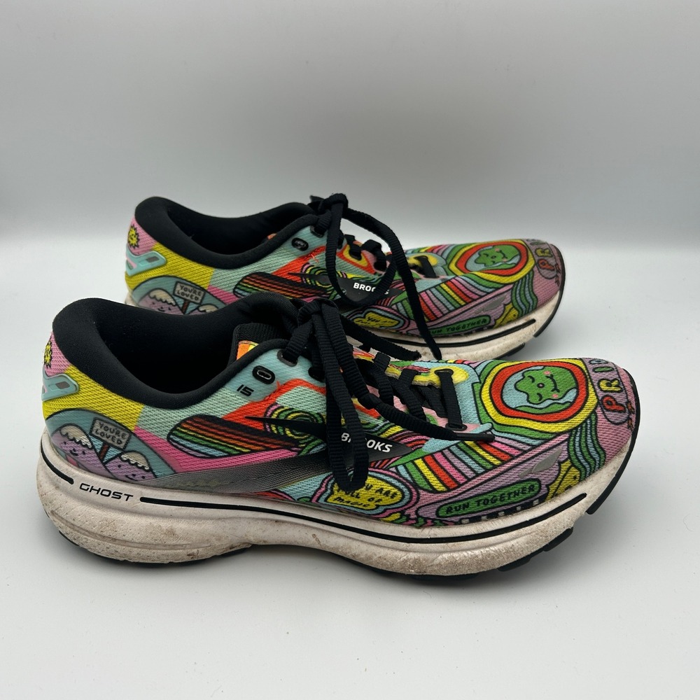 Brooks Ghost 15 Wednesday Holmes Pride Run Proud LGTBQ Shoes Womens 8